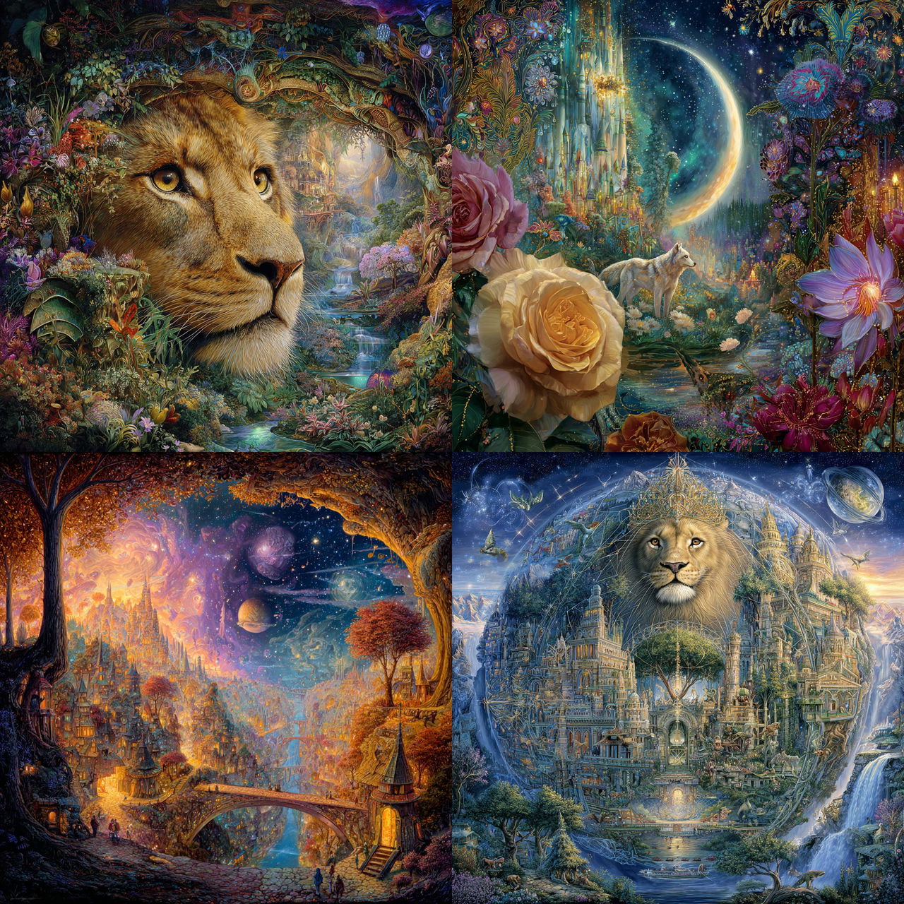 Josephine Wall style, Midjourney V7, render 1 of 4