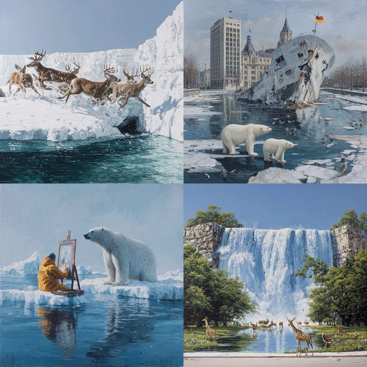 Josh Keyes style, Midjourney V7, render 1 of 4