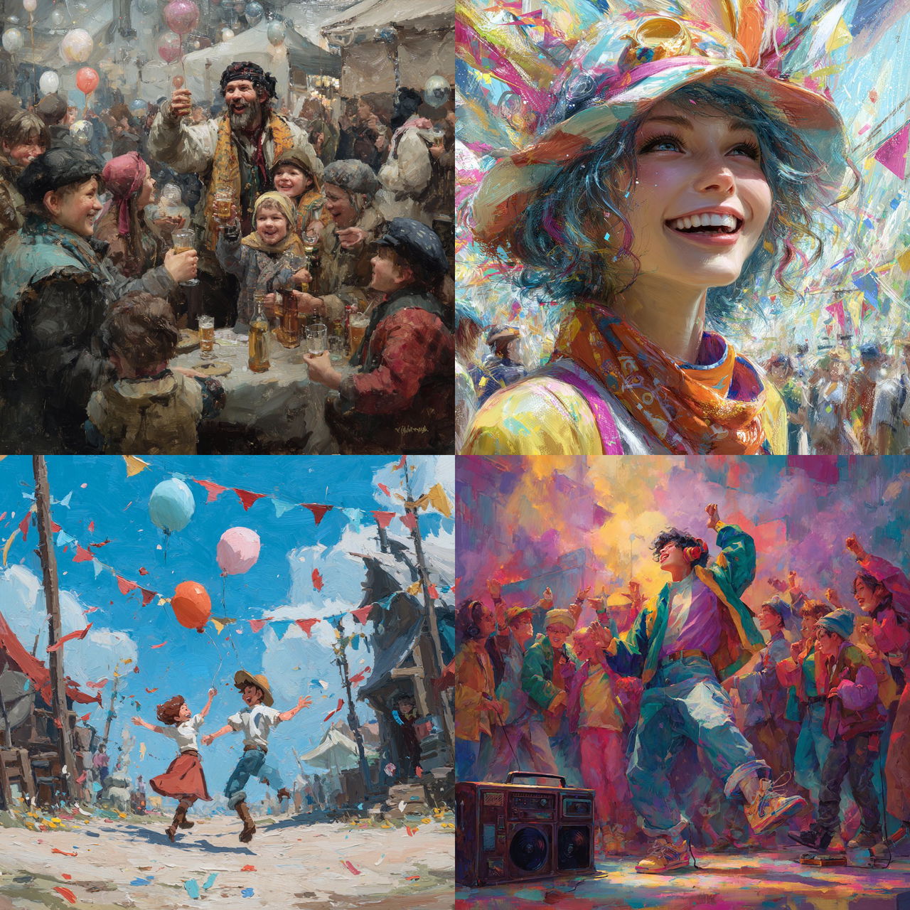 Joyful atmosphere style, Midjourney V7, render 1 of 4