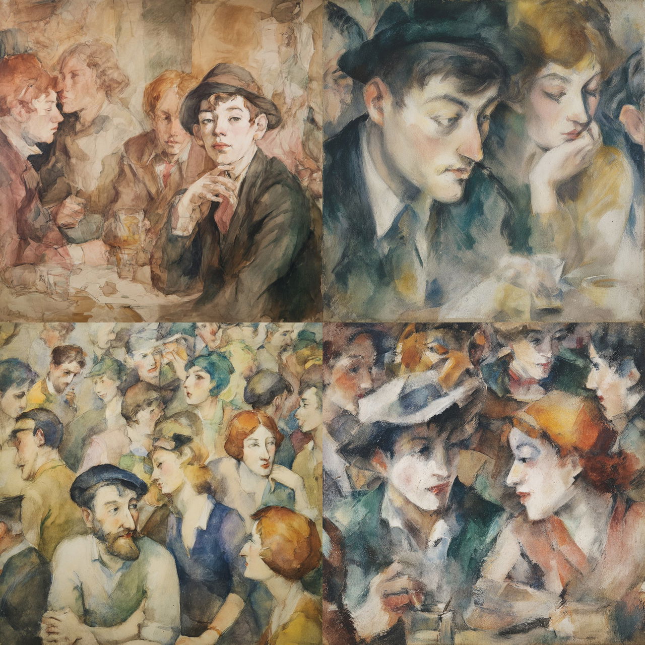 Jules Pascin style, Midjourney V7, render 1 of 4