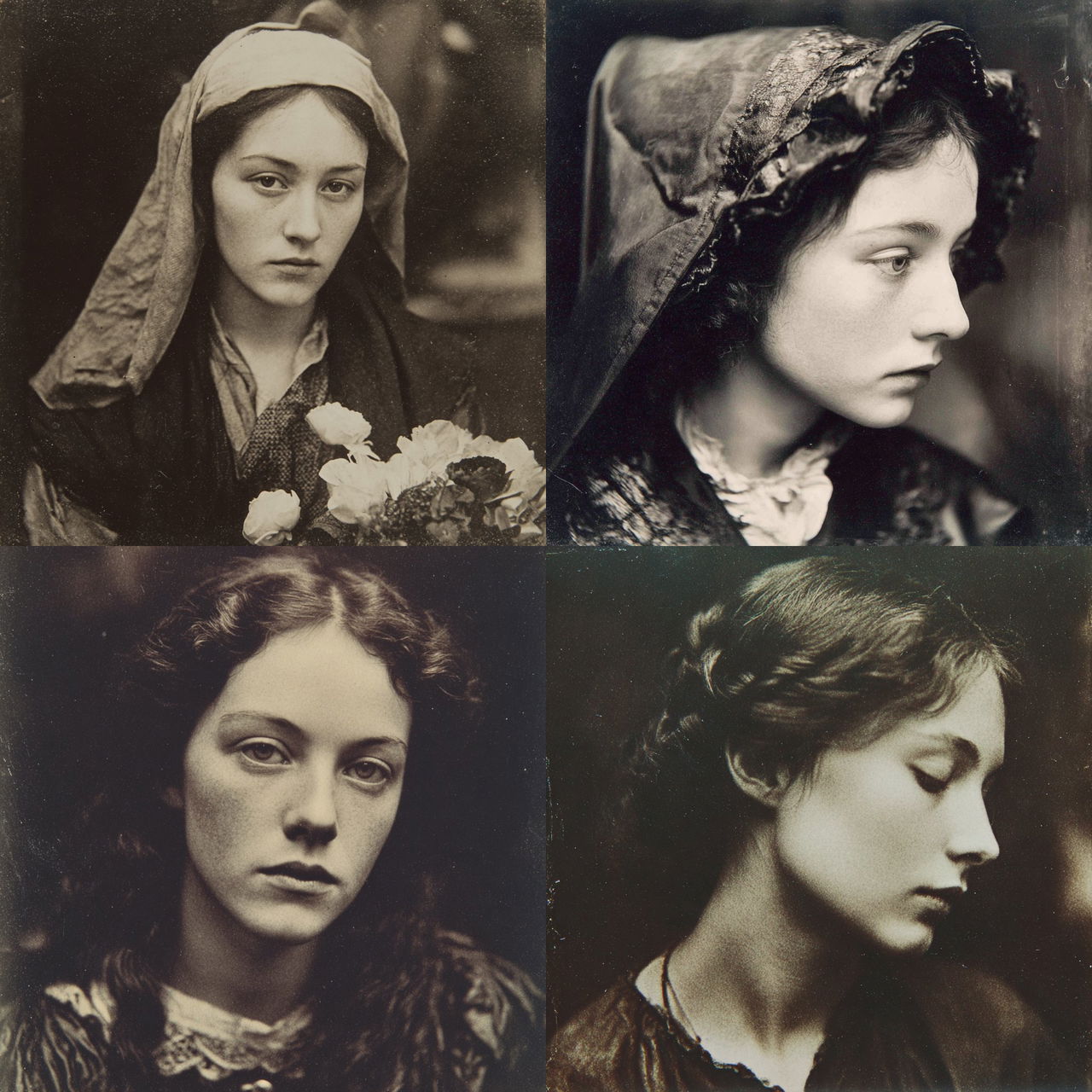 Julia Margaret Cameron style, Midjourney V7, render 1 of 4