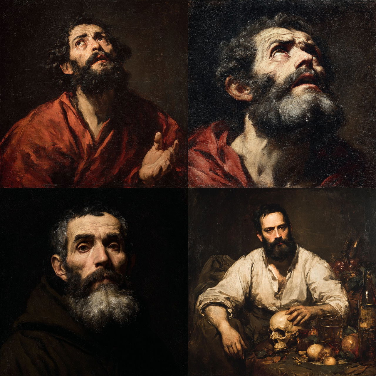 Jusepe de Ribera style, Midjourney V7, render 1 of 4