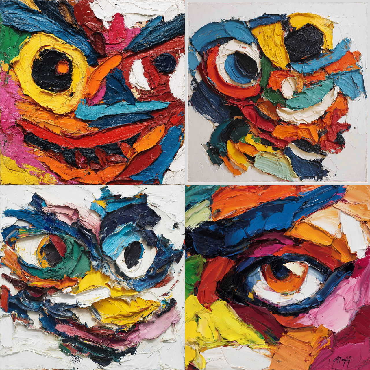 Karel Appel style, Midjourney V7, render 1 of 4