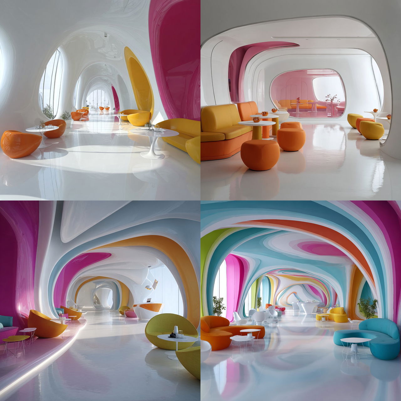 Karim Rashid style, Midjourney V7, render 1 of 4