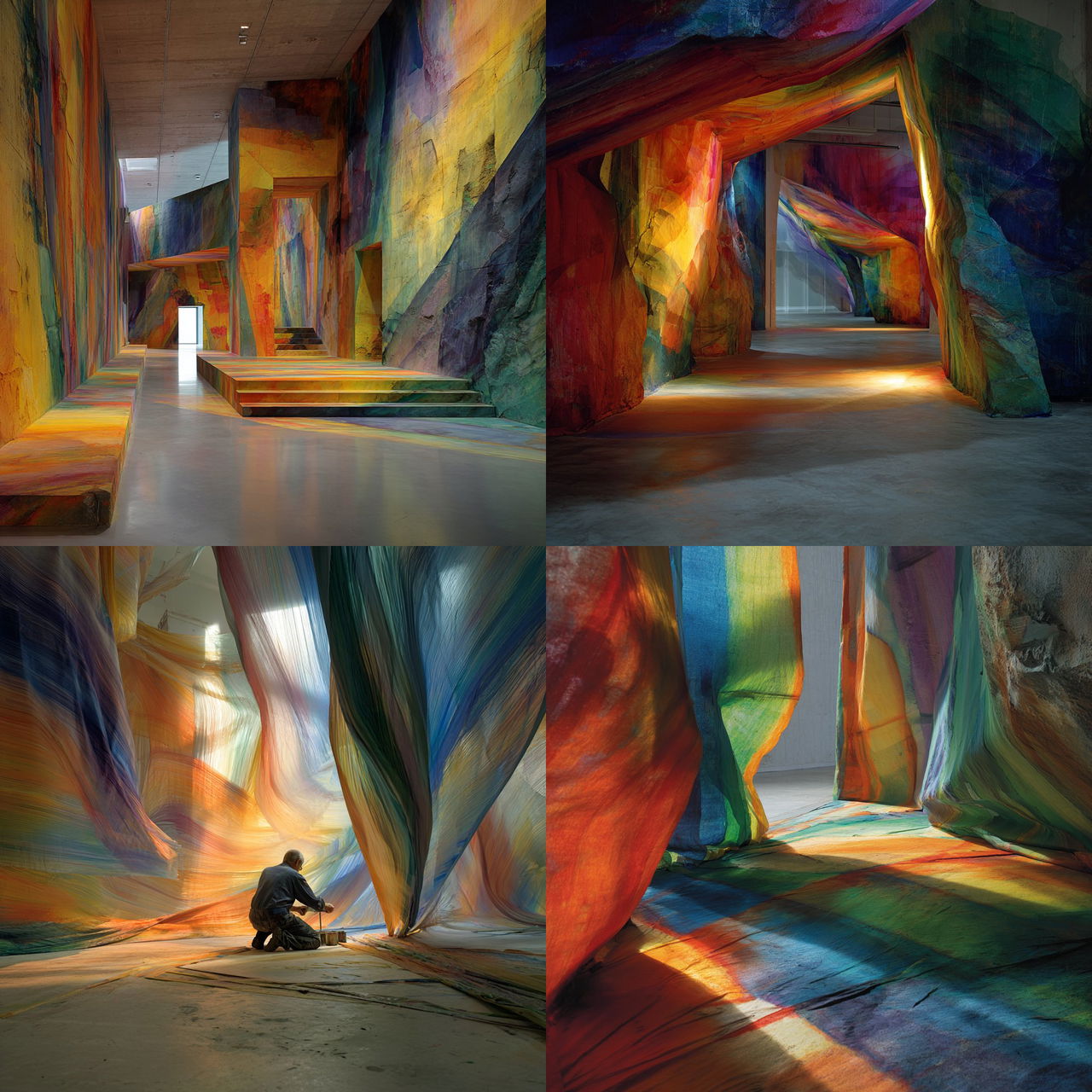 Katharina Grosse style, Midjourney V7, render 1 of 4