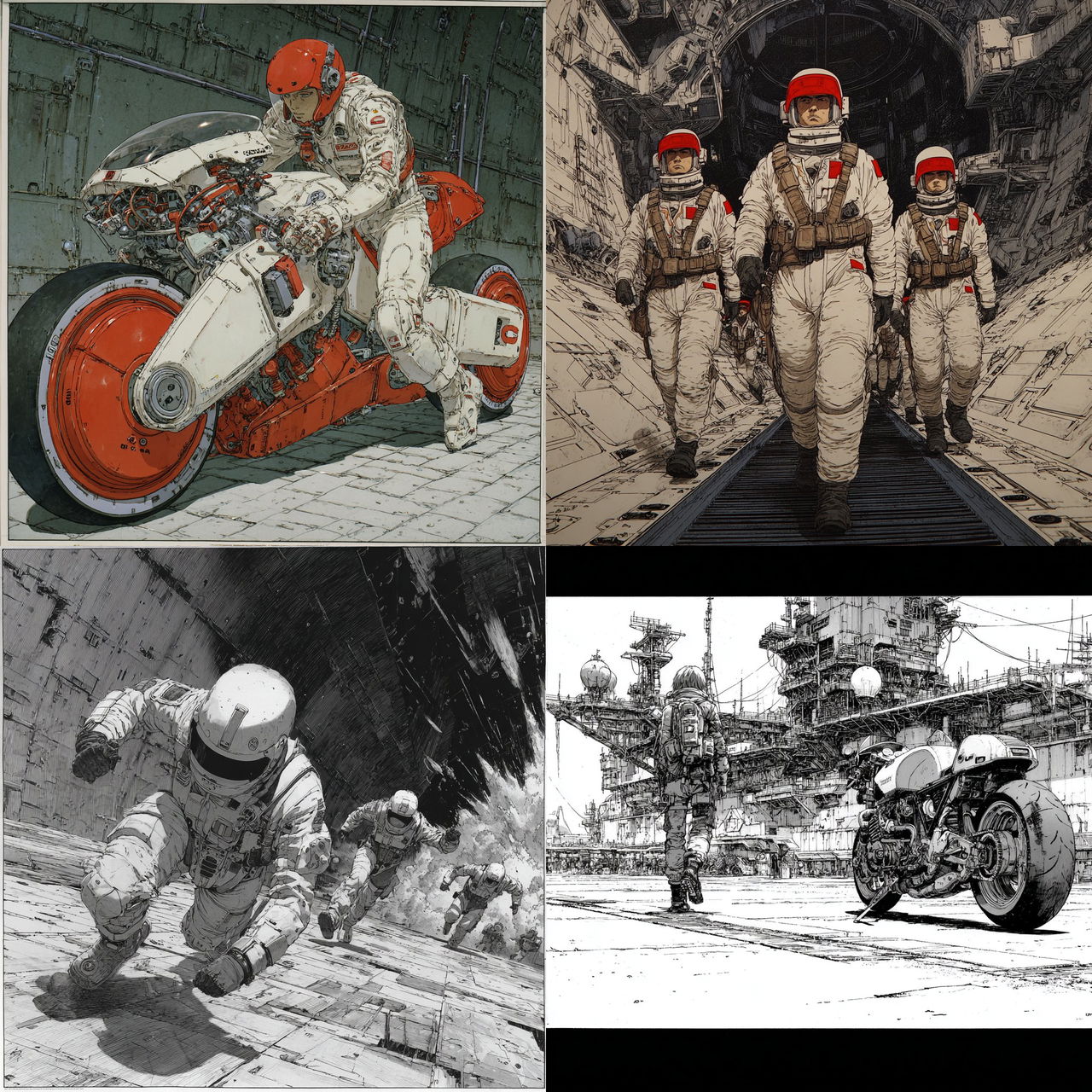 Katsuhiro Otomo style, Midjourney V7, render 1 of 4
