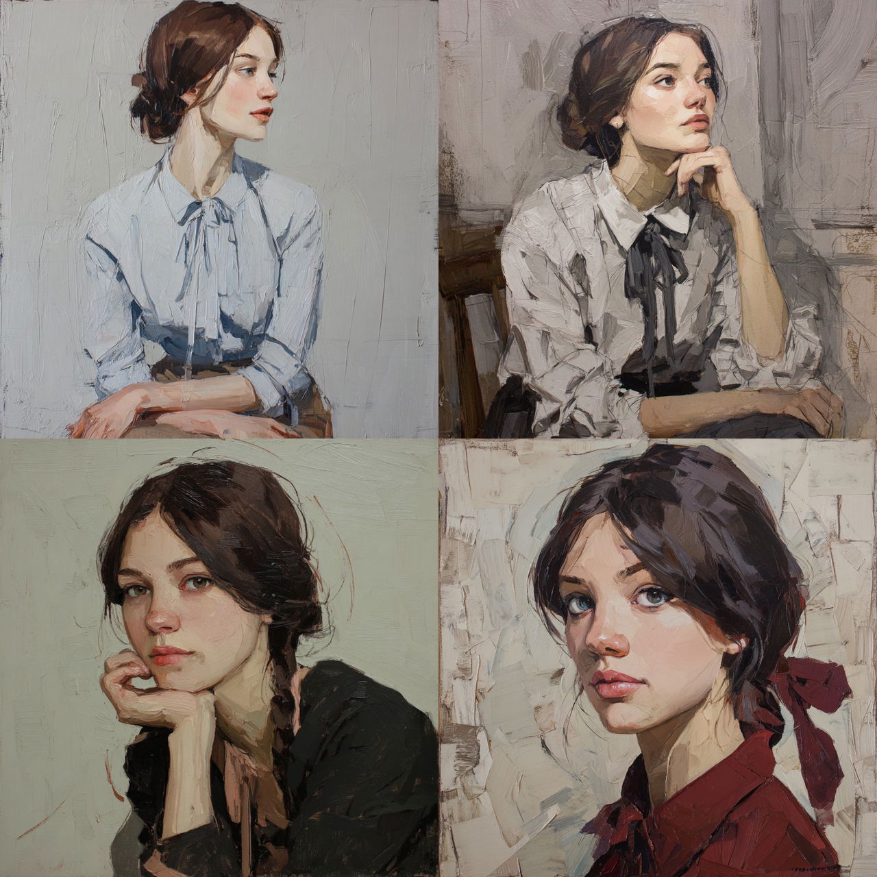 Katya Gridneva style, Midjourney V7, render 1 of 4