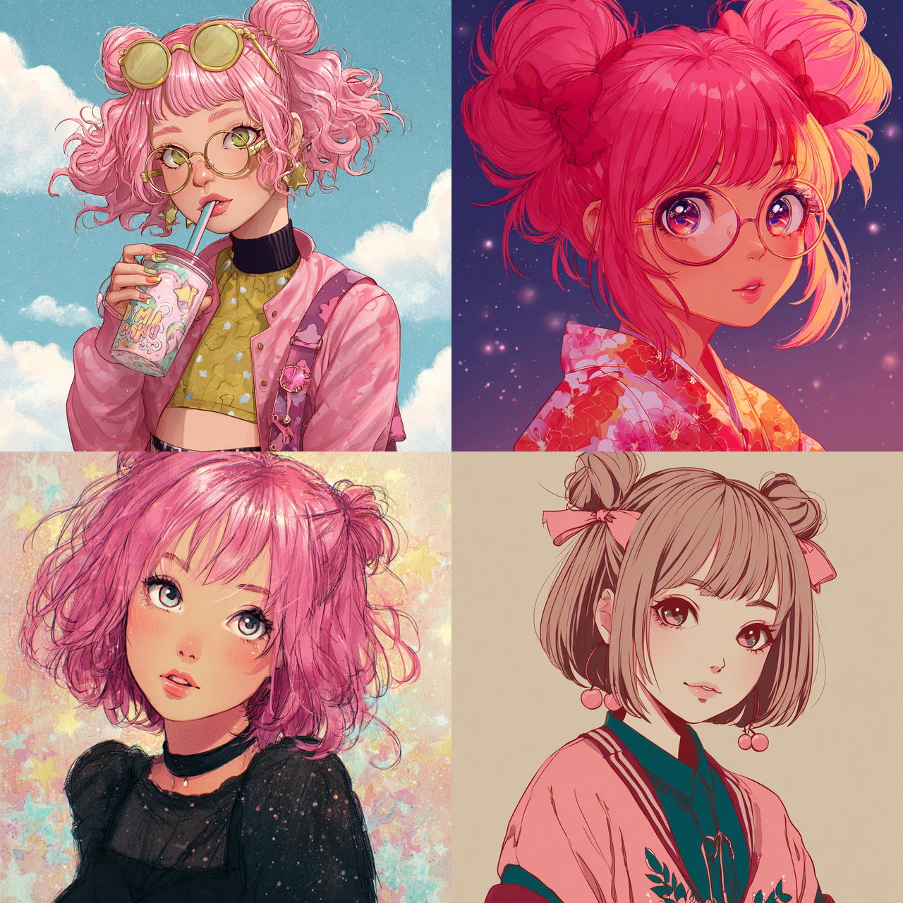 Kawaii anime style style, Midjourney V7, render 1 of 4