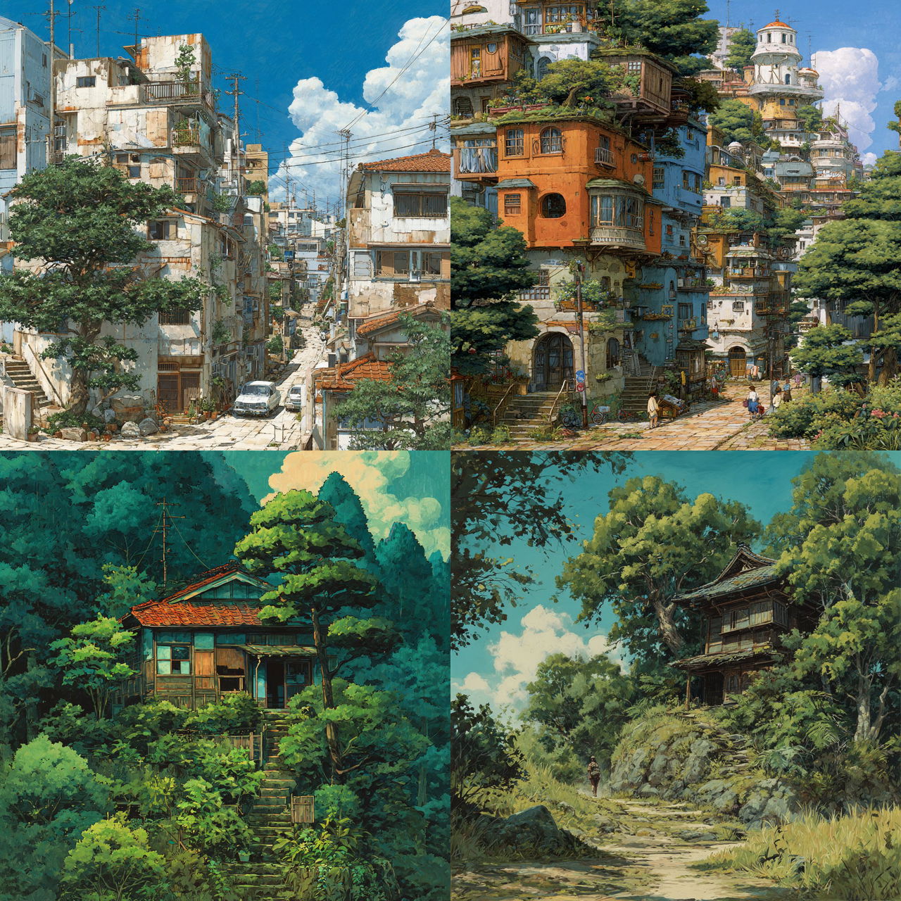 Kazuo Oga style, Midjourney V7, render 1 of 4