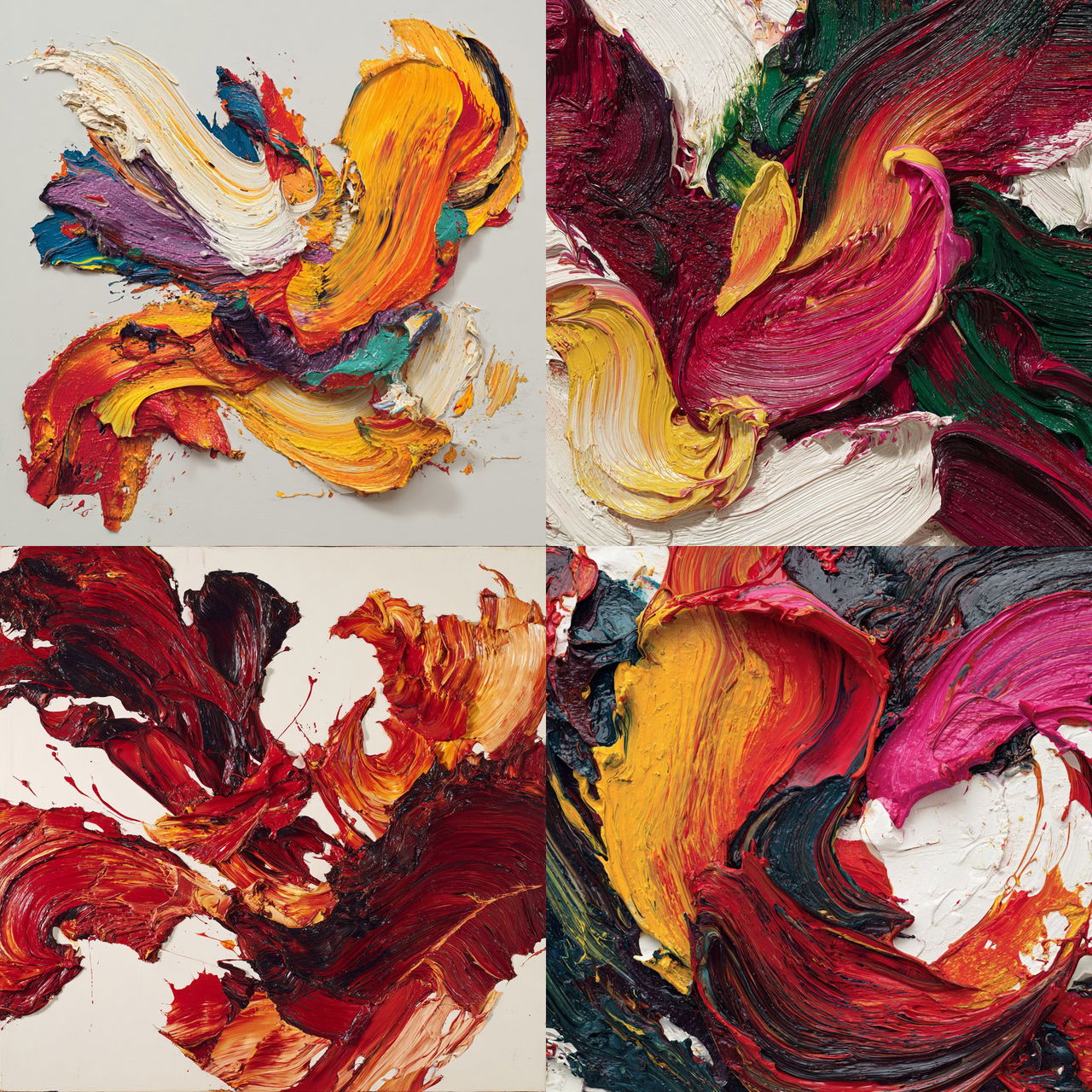Kazuo Shiraga style, Midjourney V7, render 1 of 4