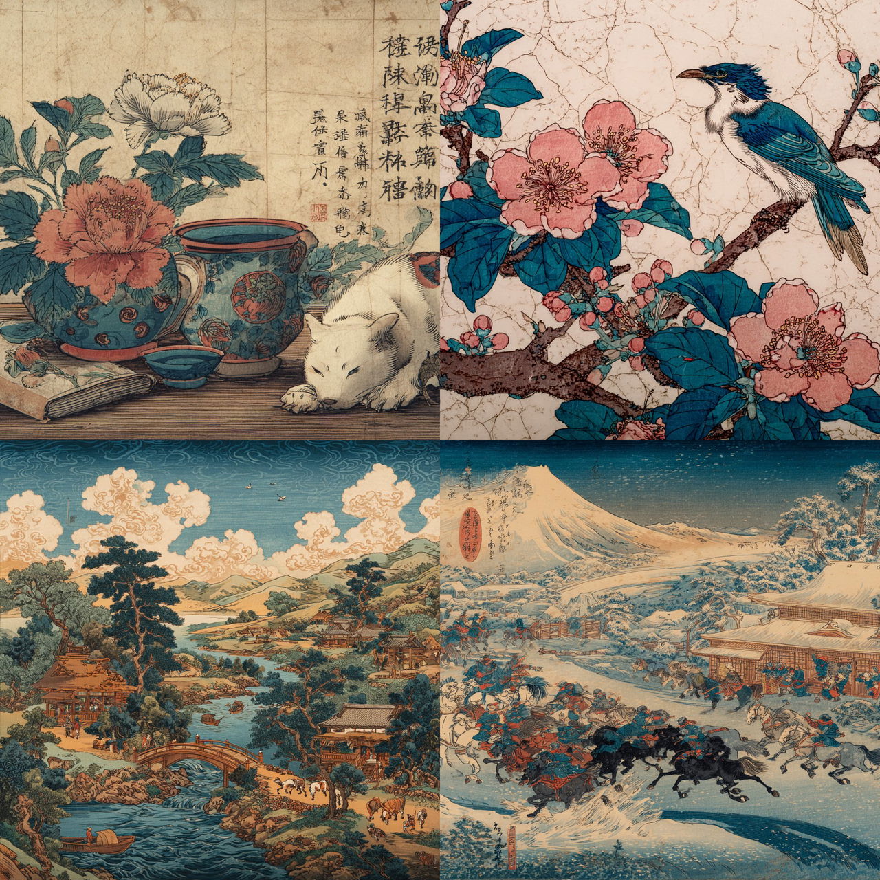 Keisai Eisen style, Midjourney V7, render 1 of 4