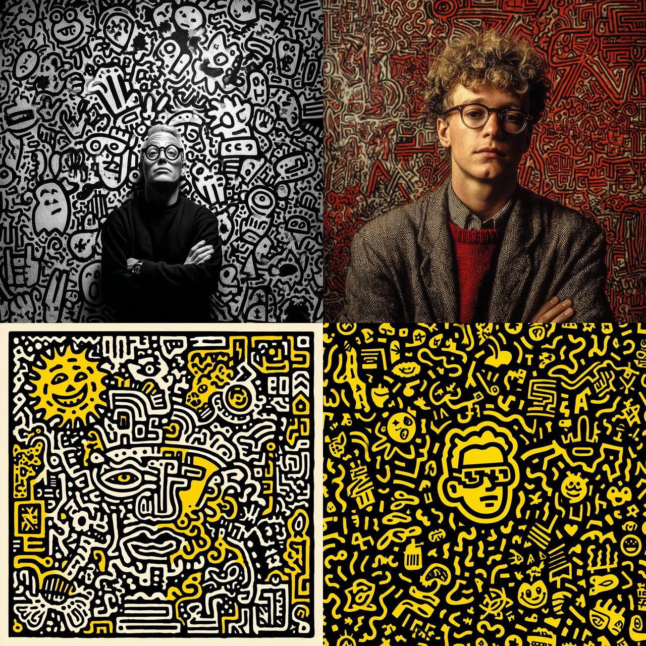 Keith Haring style, Midjourney V7, render 1 of 4
