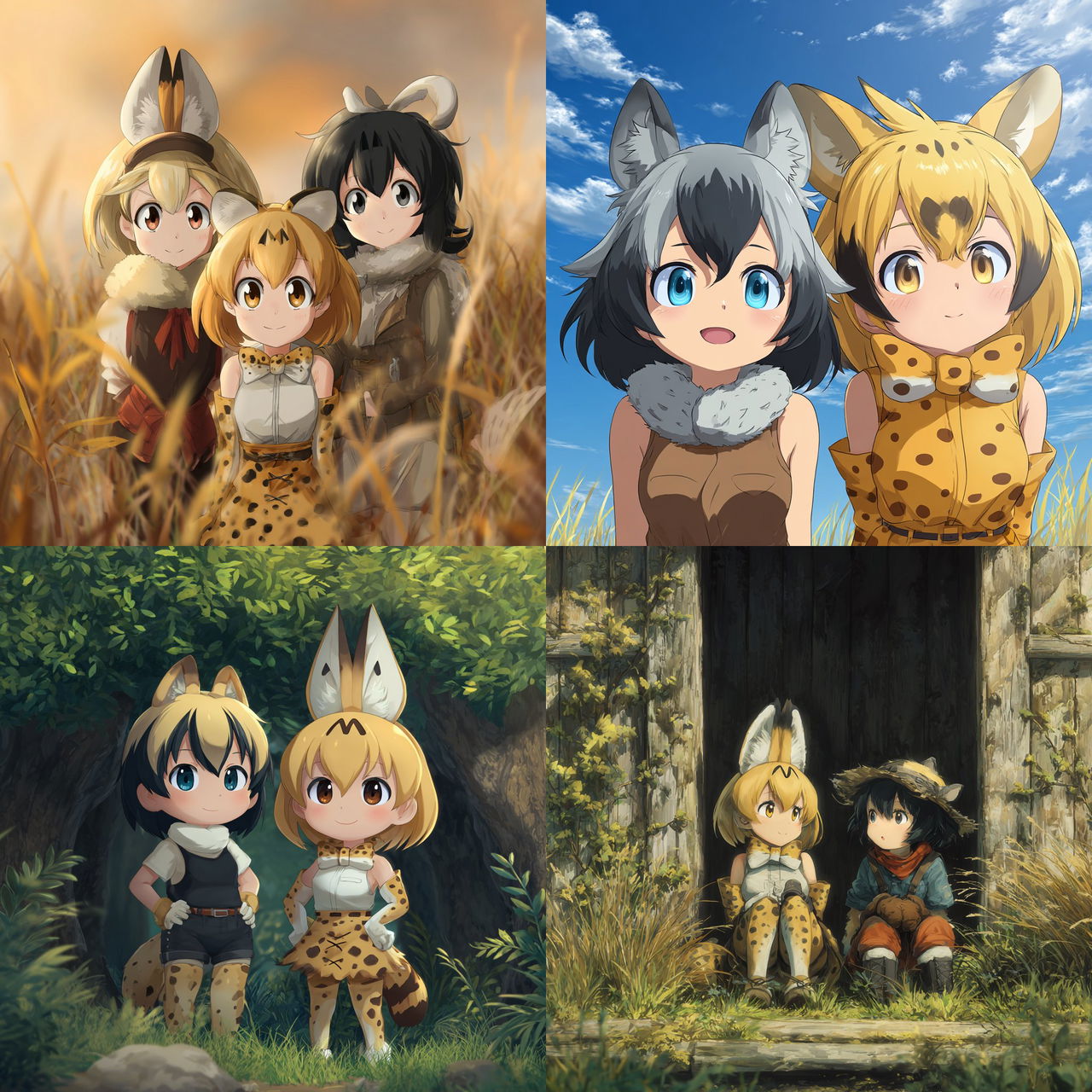 Kemono Friends style, Midjourney V7, render 1 of 4