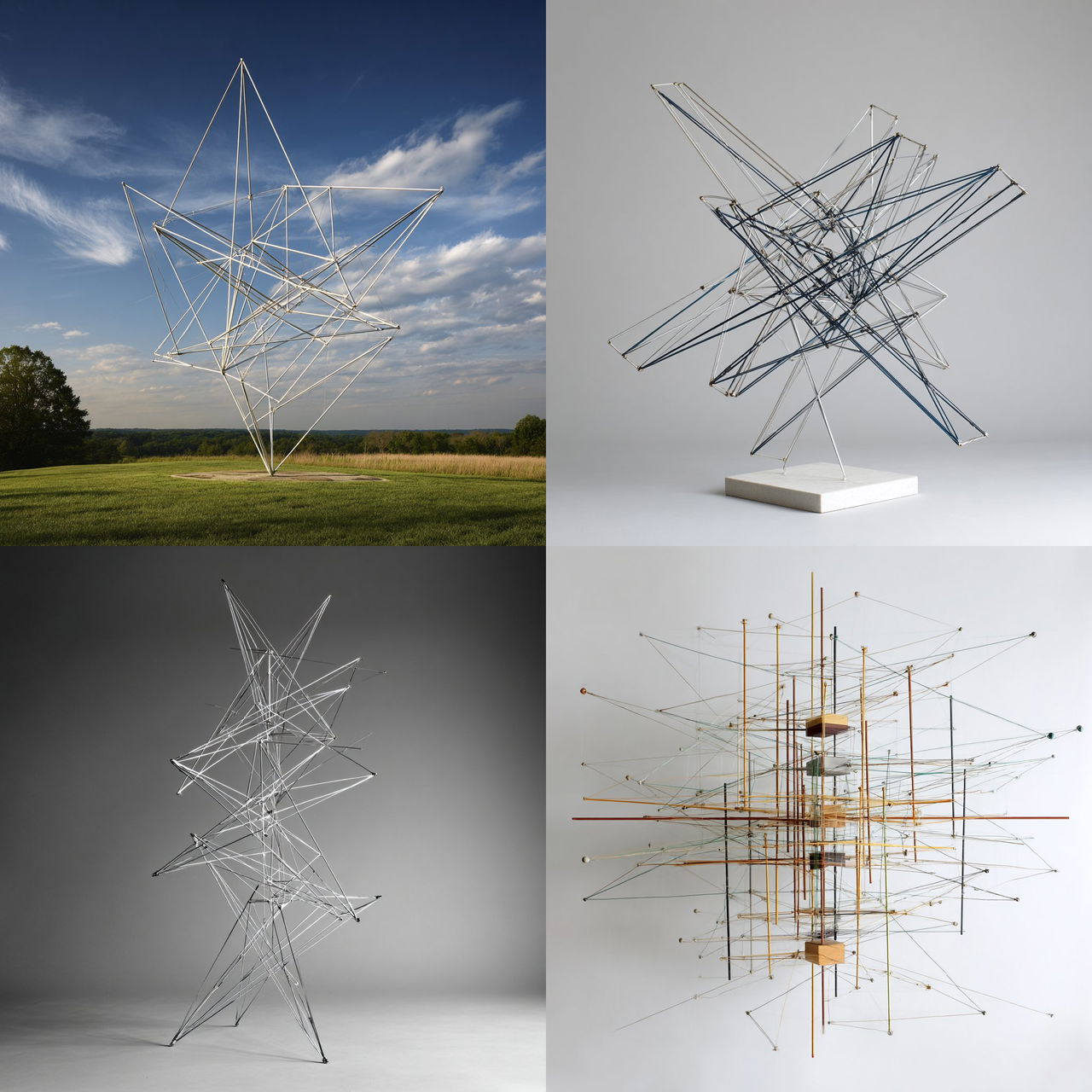 Kenneth Snelson style, Midjourney V7, render 1 of 4