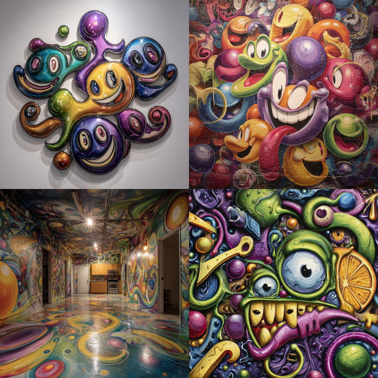 Kenny Scharf style, Midjourney V7, render 1 of 4