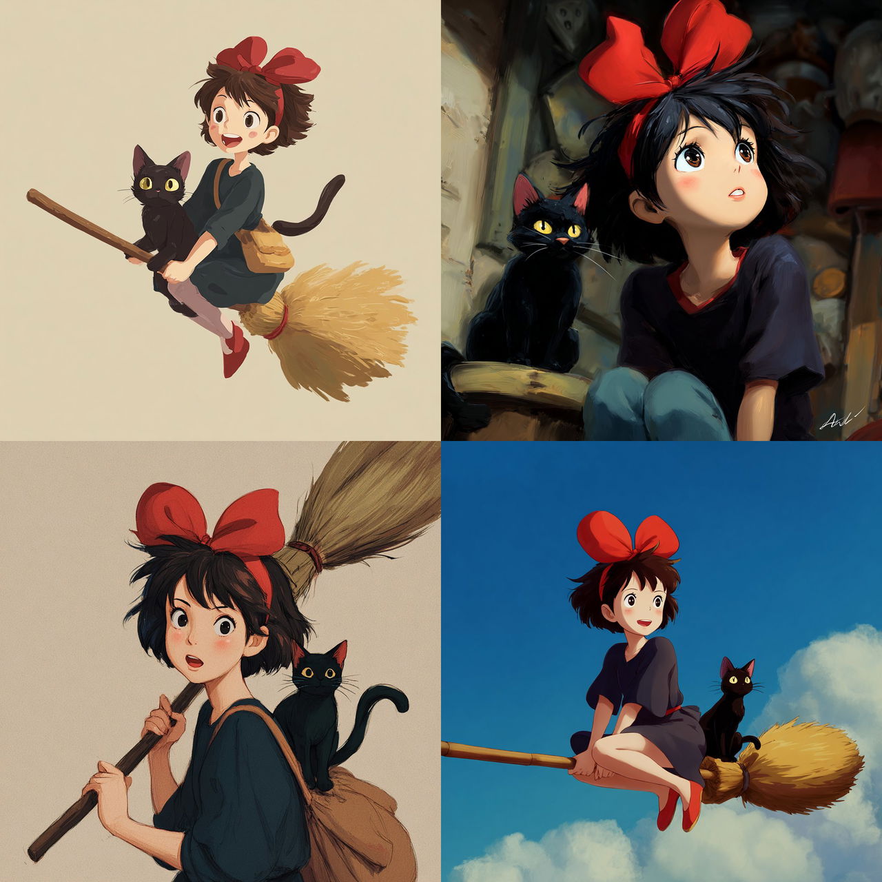 Kiki's Delivery Service style, Midjourney V7, render 1 of 4
