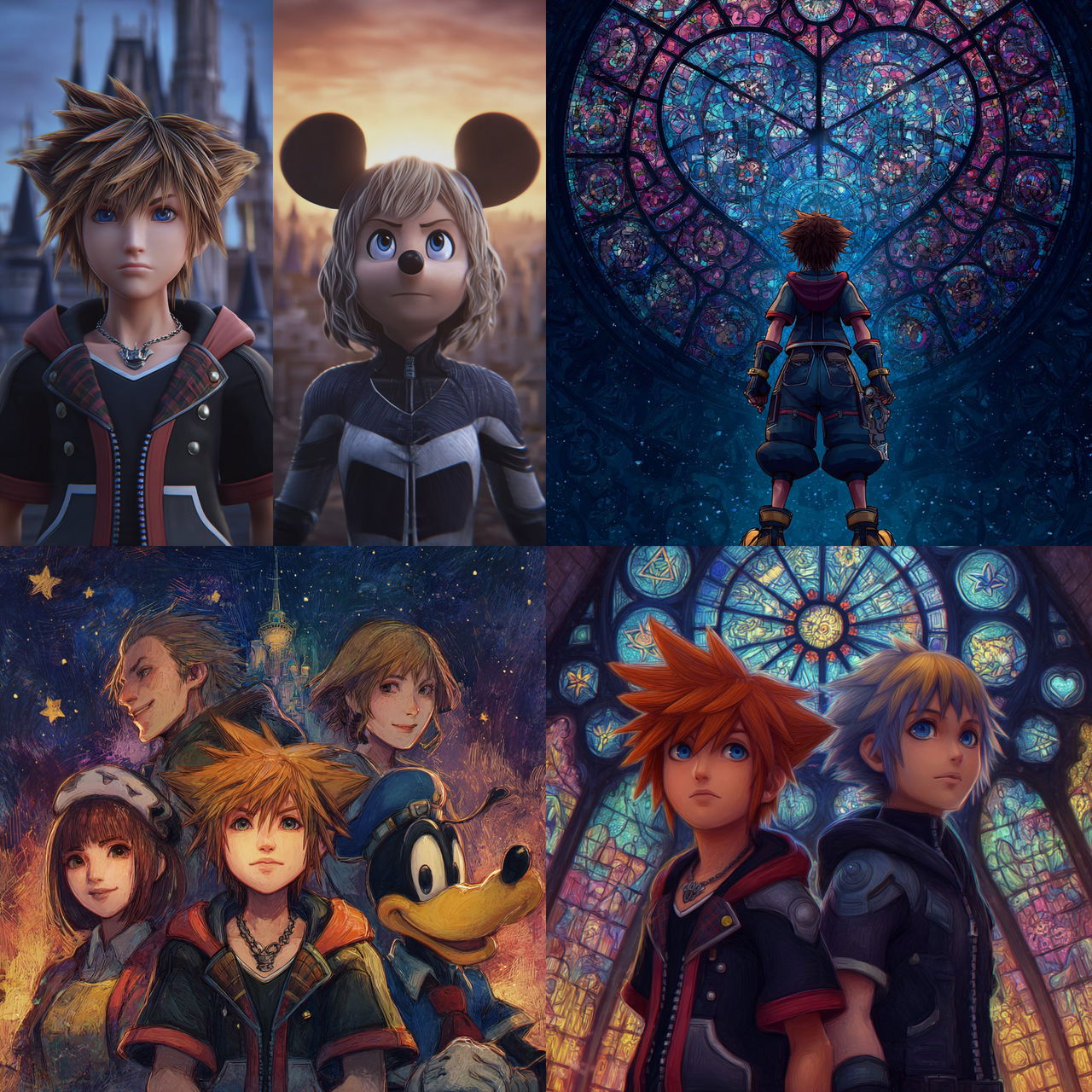 Kingdom Hearts style, Midjourney V7, render 1 of 4