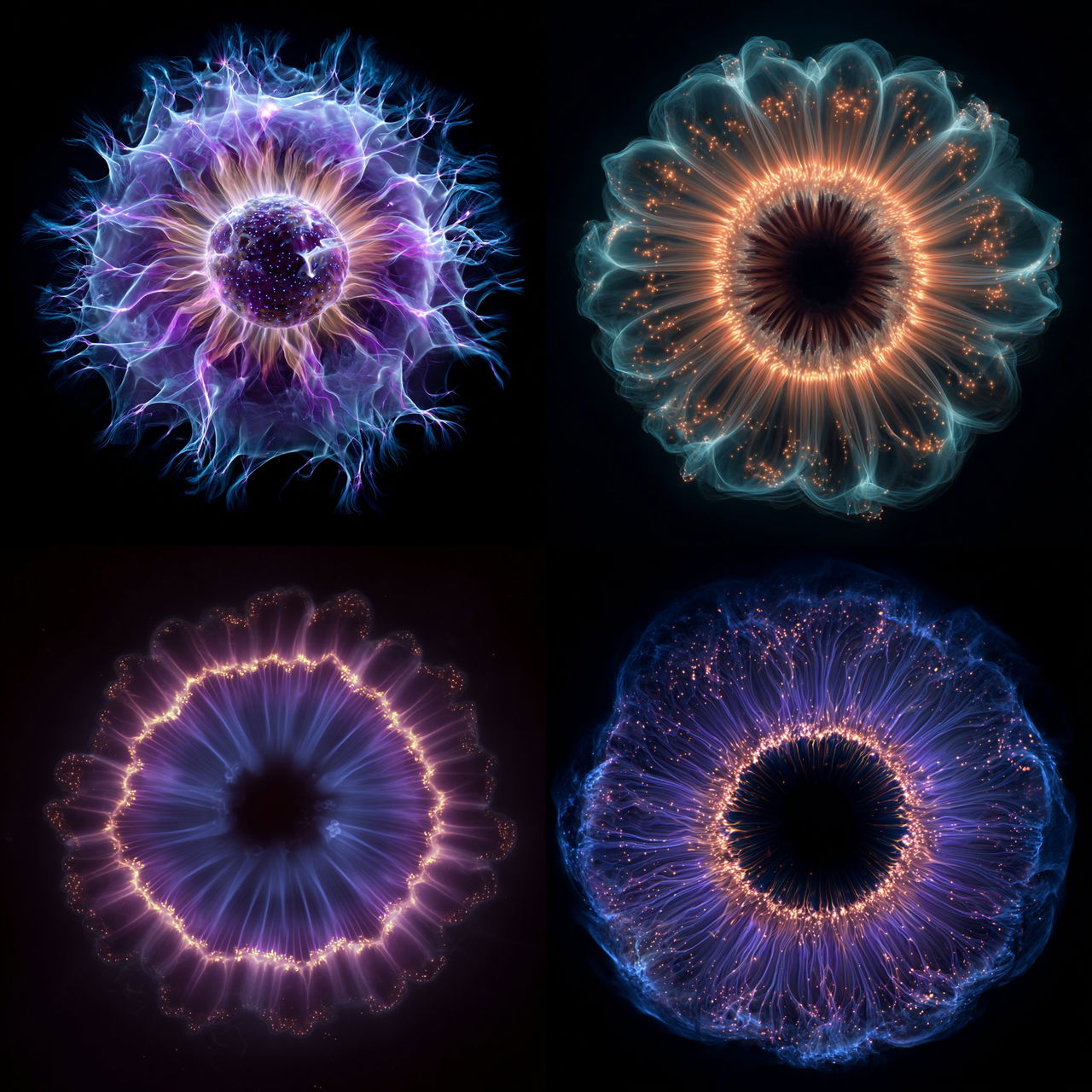 Kirlian photography style, Midjourney V7, render 1 of 4