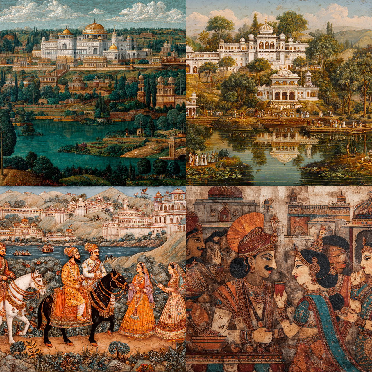Kishangarh painting style, Midjourney V7, render 1 of 4