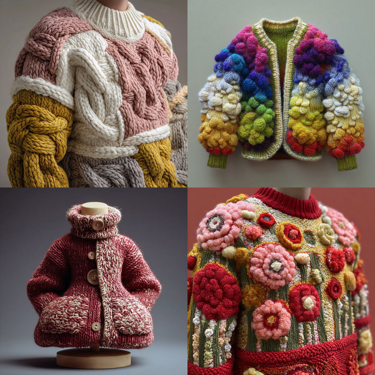 Knitted style, Midjourney V7, render 1 of 4