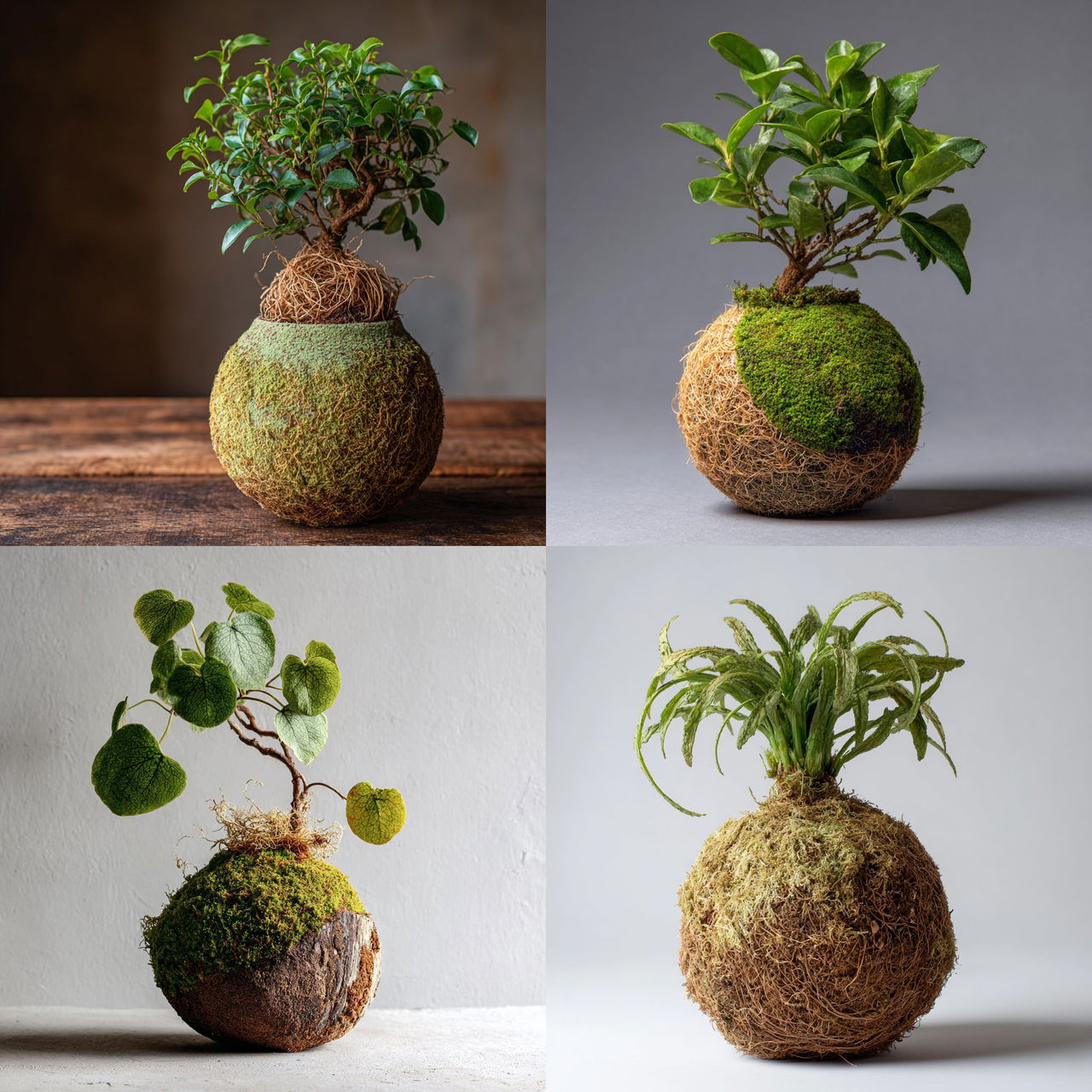 Kokedama style, Midjourney V7, render 1 of 4