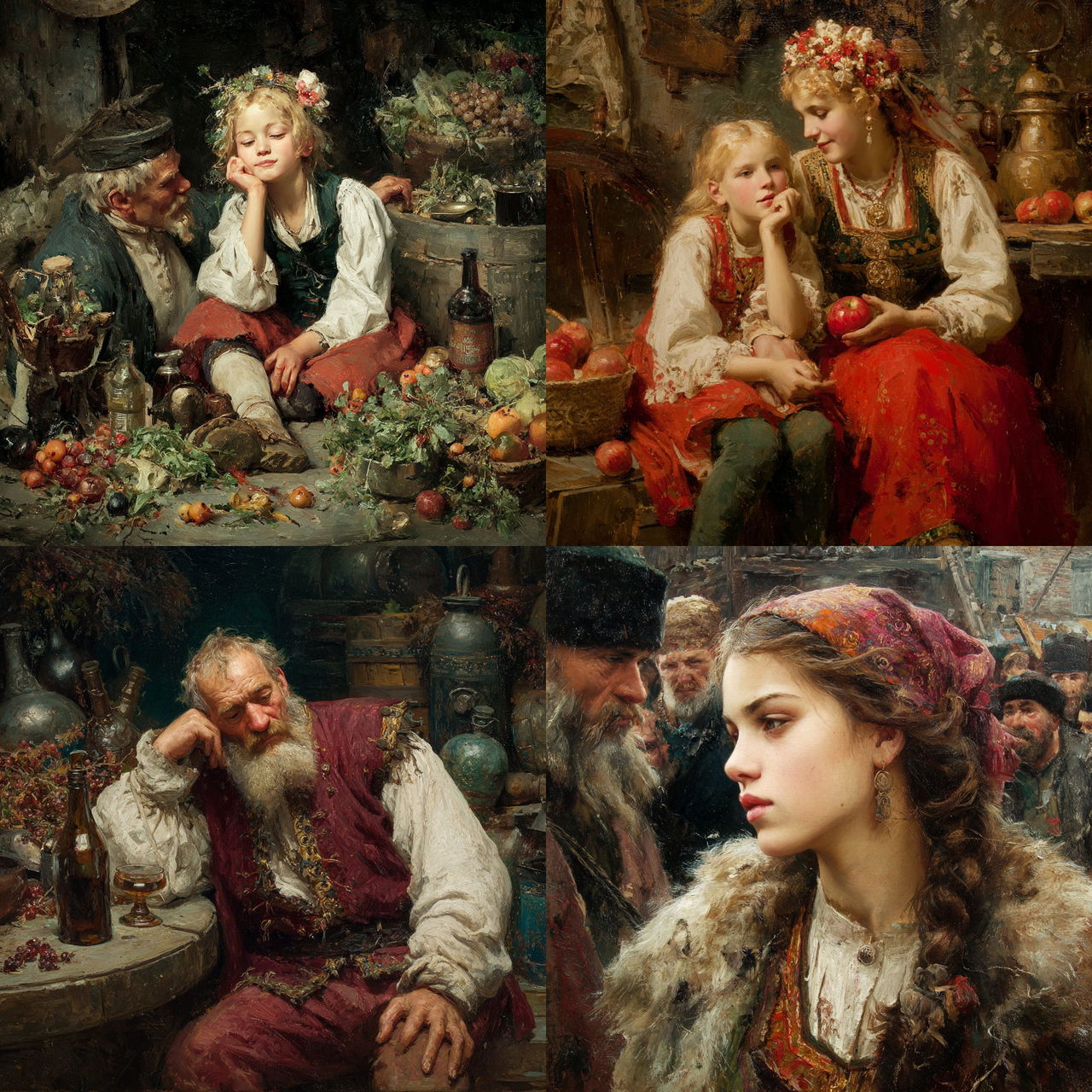 Konstantin Makovsky style, Midjourney V7, render 1 of 4