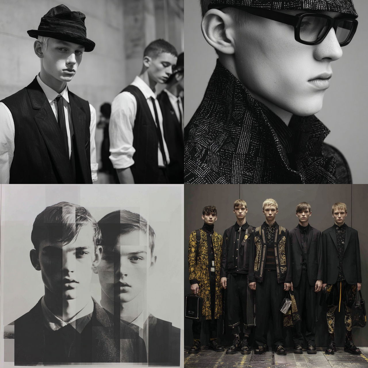 Kris Van Assche style, Midjourney V7, render 1 of 4