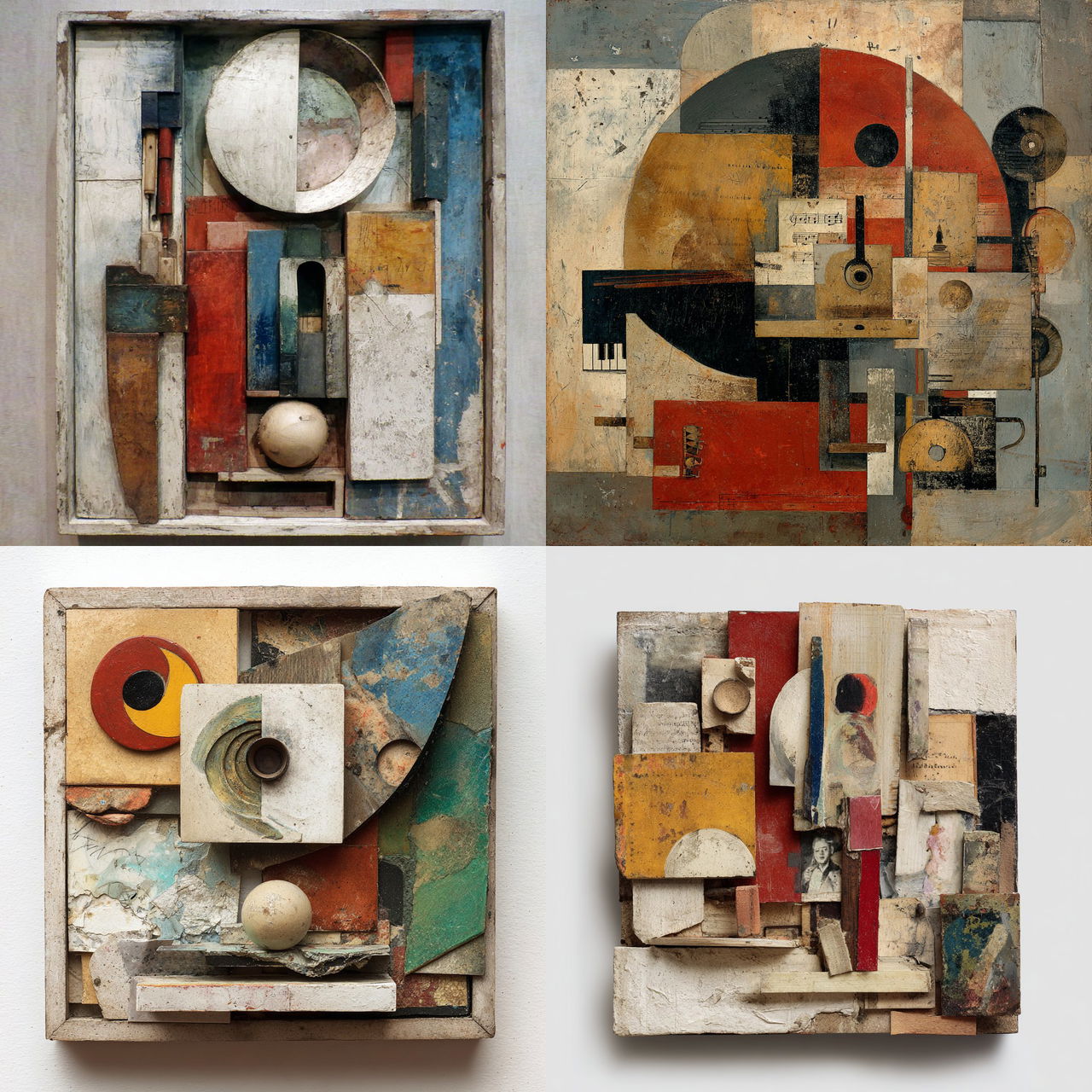 Kurt Schwitters style, Midjourney V7, render 1 of 4