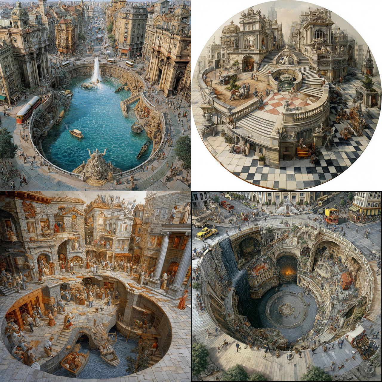 Kurt Wenner style, Midjourney V7, render 1 of 4