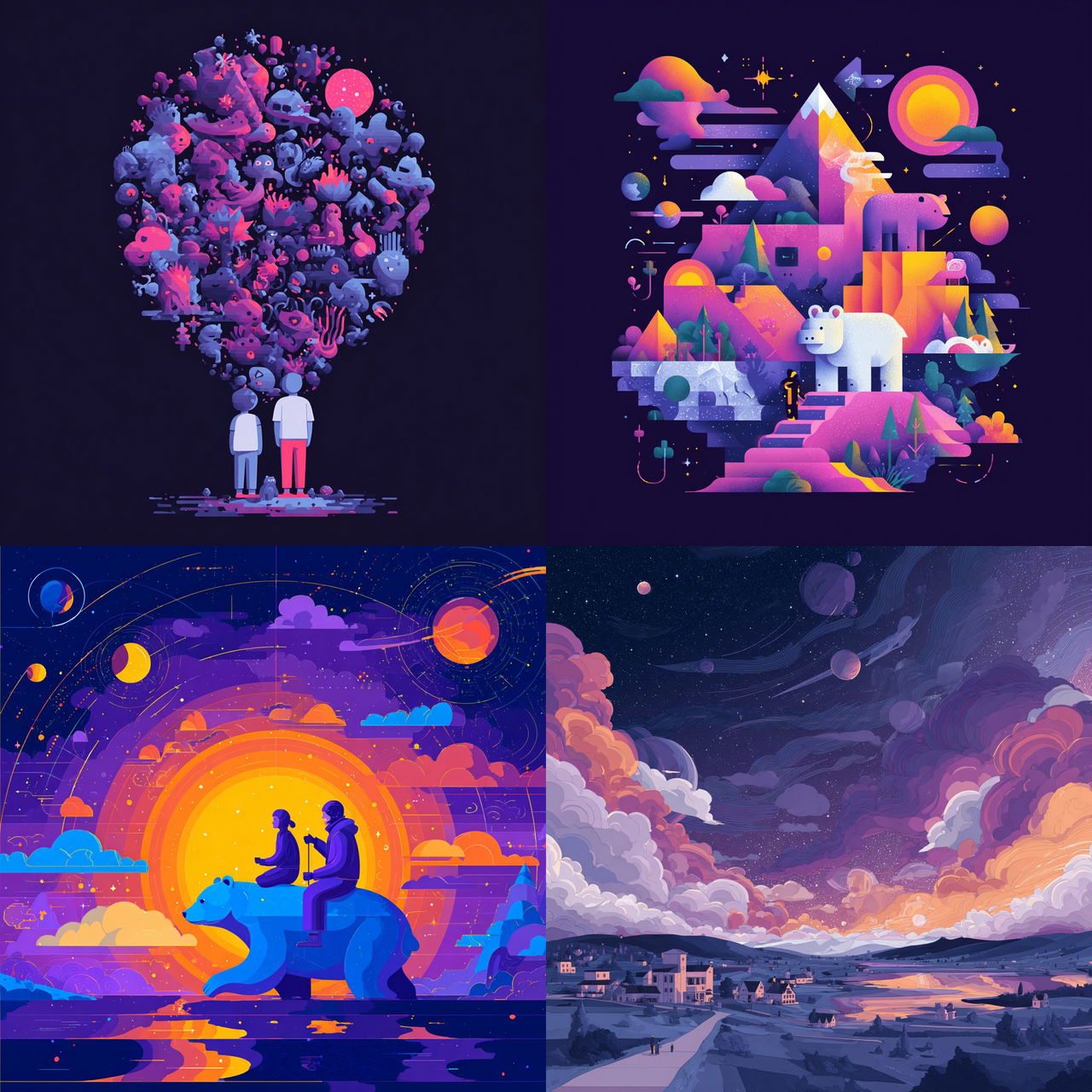 Kurzgesagt style, Midjourney V7, render 1 of 4
