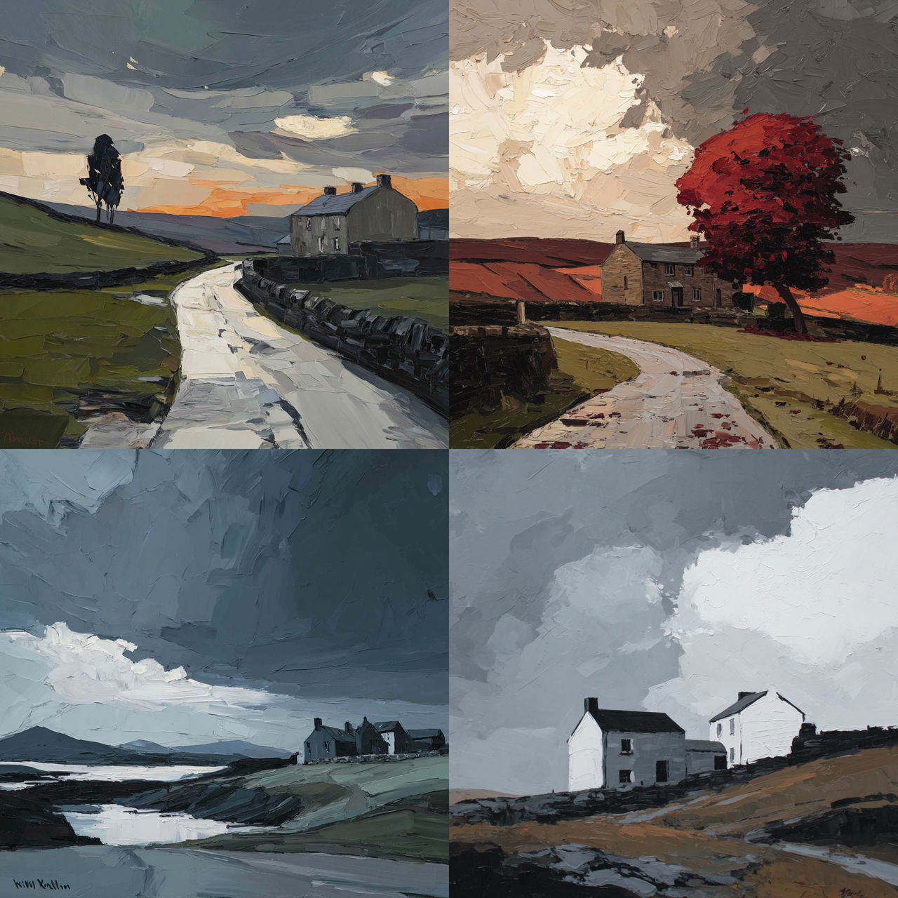 Kyffin Williams style, Midjourney V7, render 1 of 4
