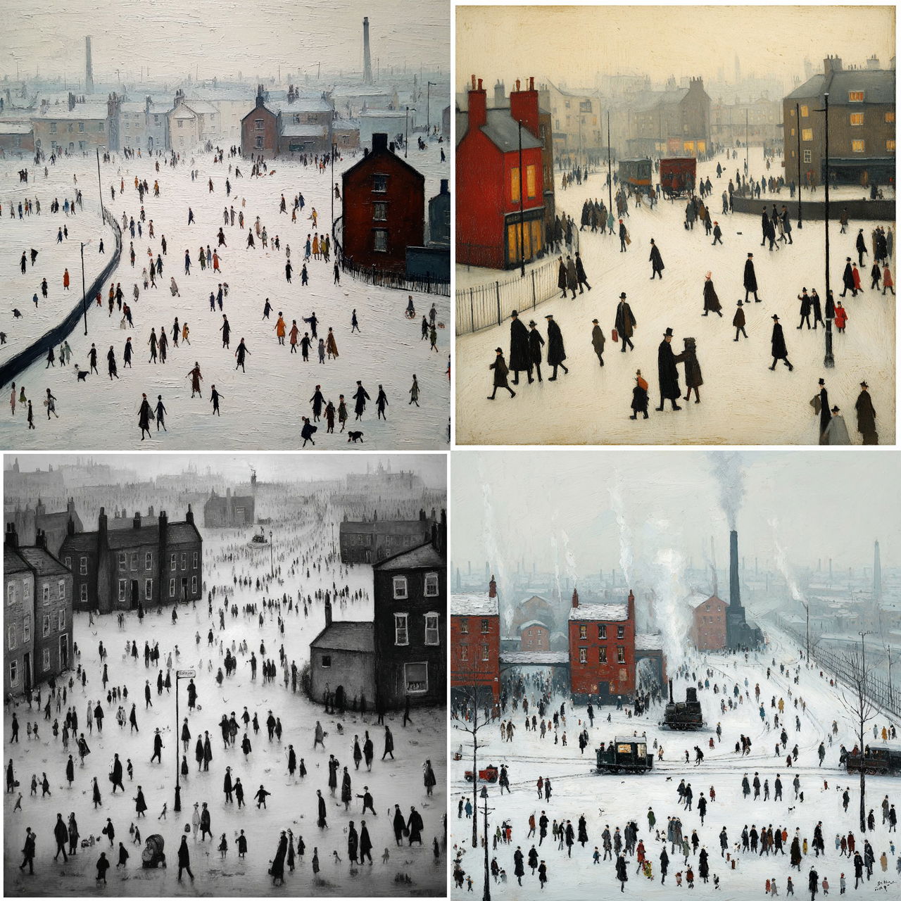 L. S. Lowry style, Midjourney V7, render 1 of 4
