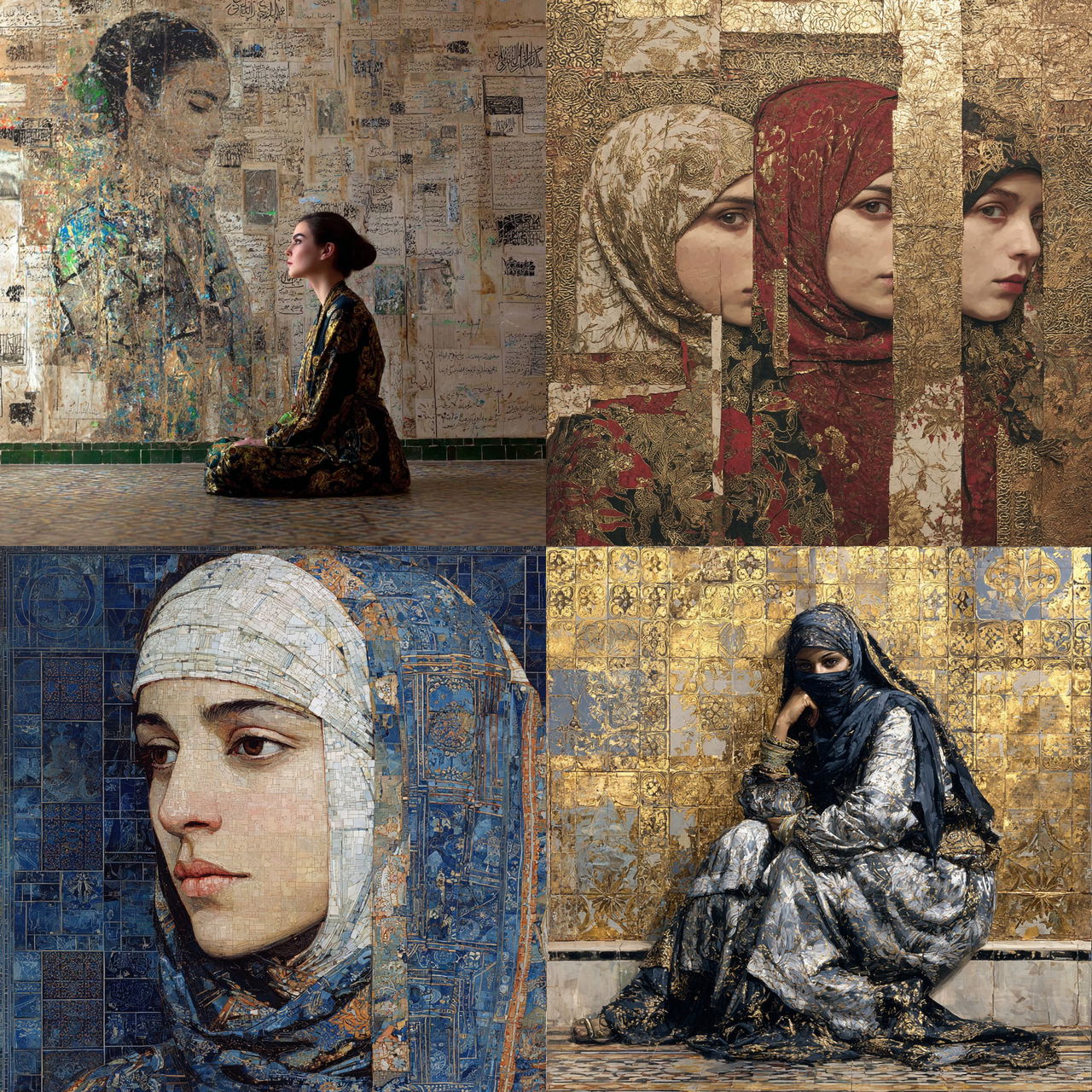 Lalla Essaydi style, Midjourney V7, render 1 of 4