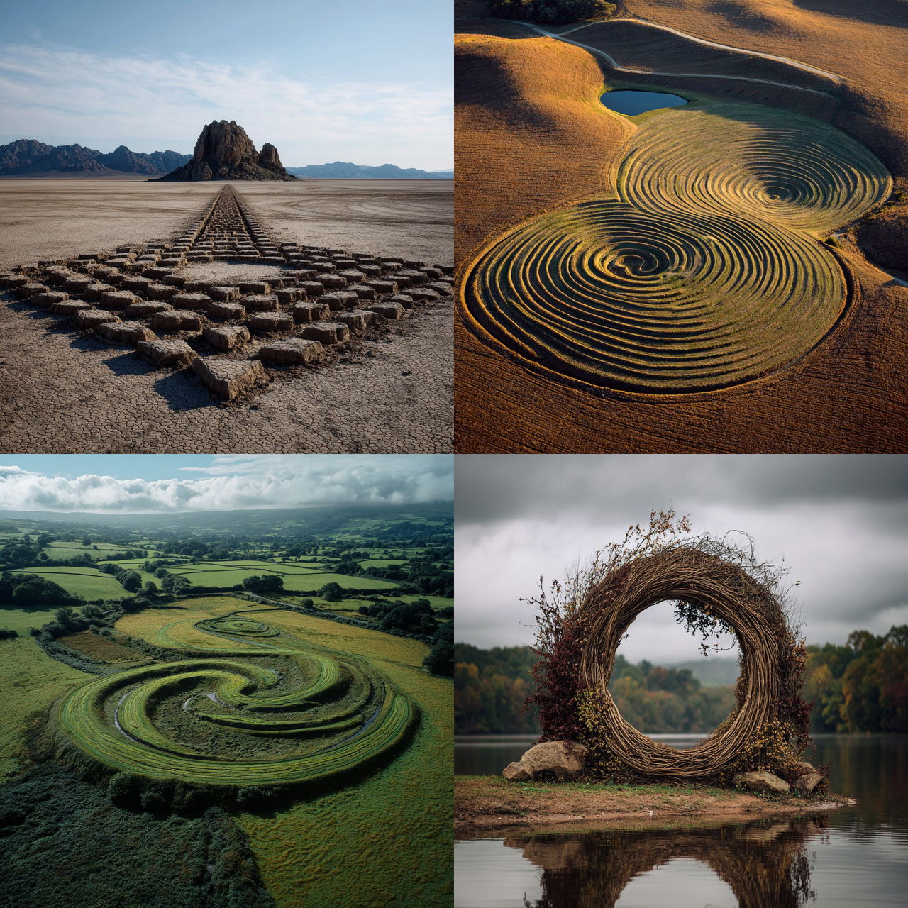 Land art style, Midjourney V7, render 1 of 4