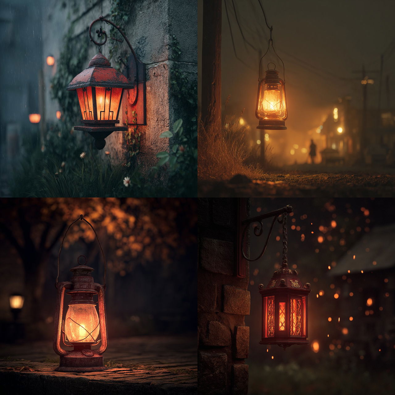 Lantern-lit style, Midjourney V7, render 1 of 4