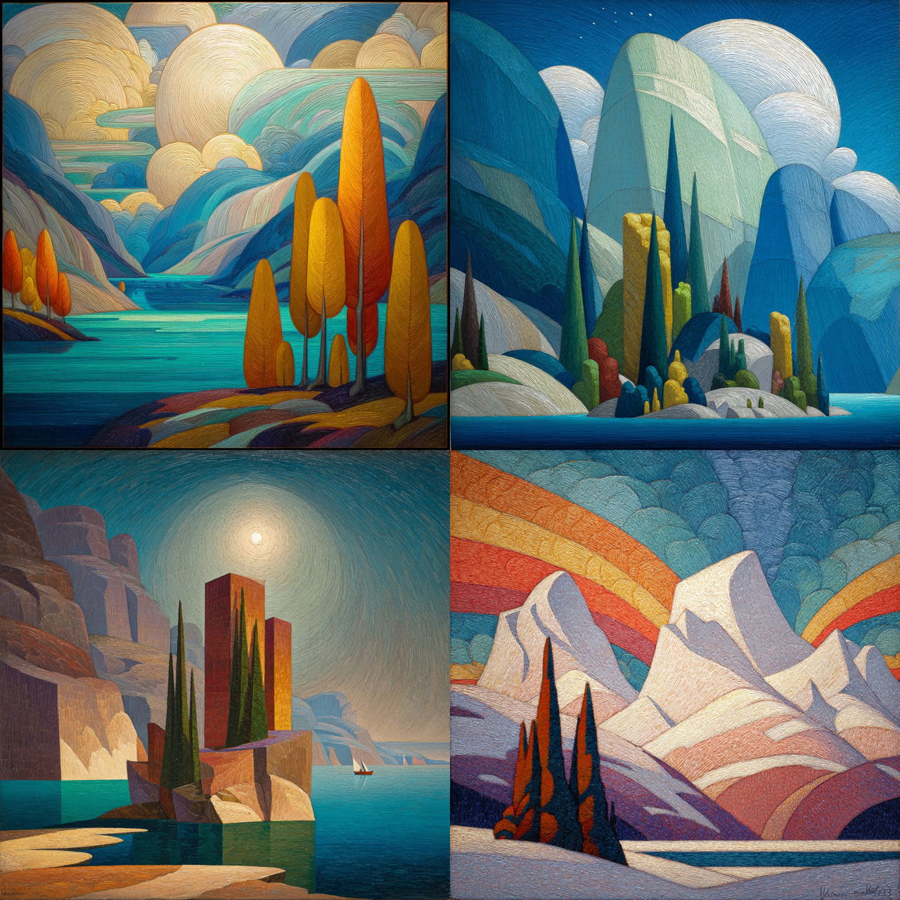 Lawren Harris style, Midjourney V7, render 1 of 4
