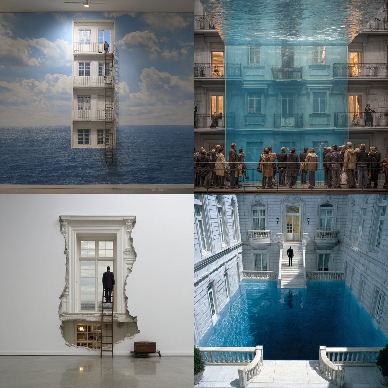 Leandro Erlich style, Midjourney V7, render 1 of 4