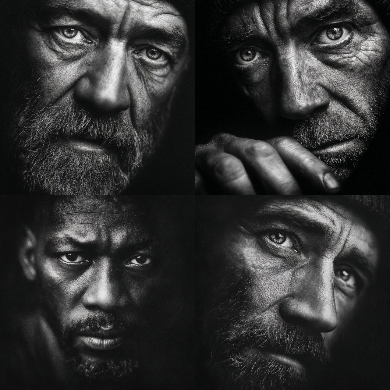 Lee Jeffries style, Midjourney V7, render 1 of 4
