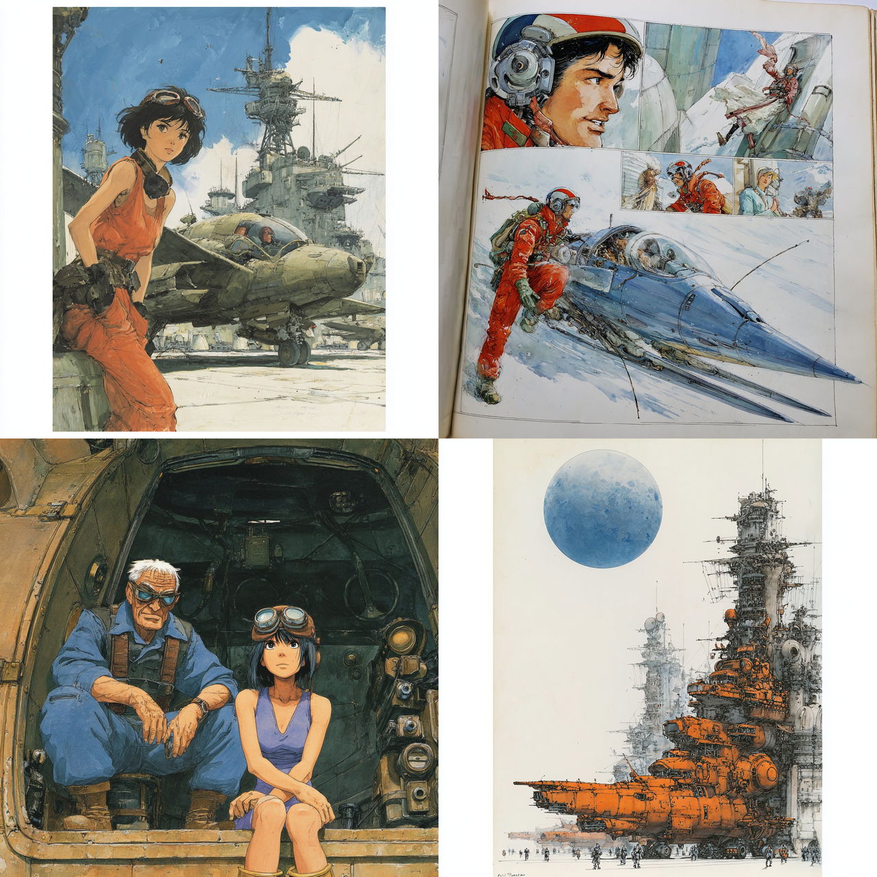 Leiji Matsumoto style, Midjourney V7, render 1 of 4