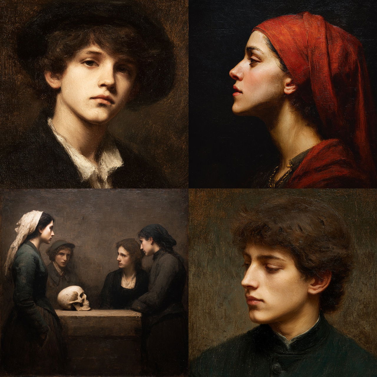 Leon Bonnat style, Midjourney V7, render 1 of 4