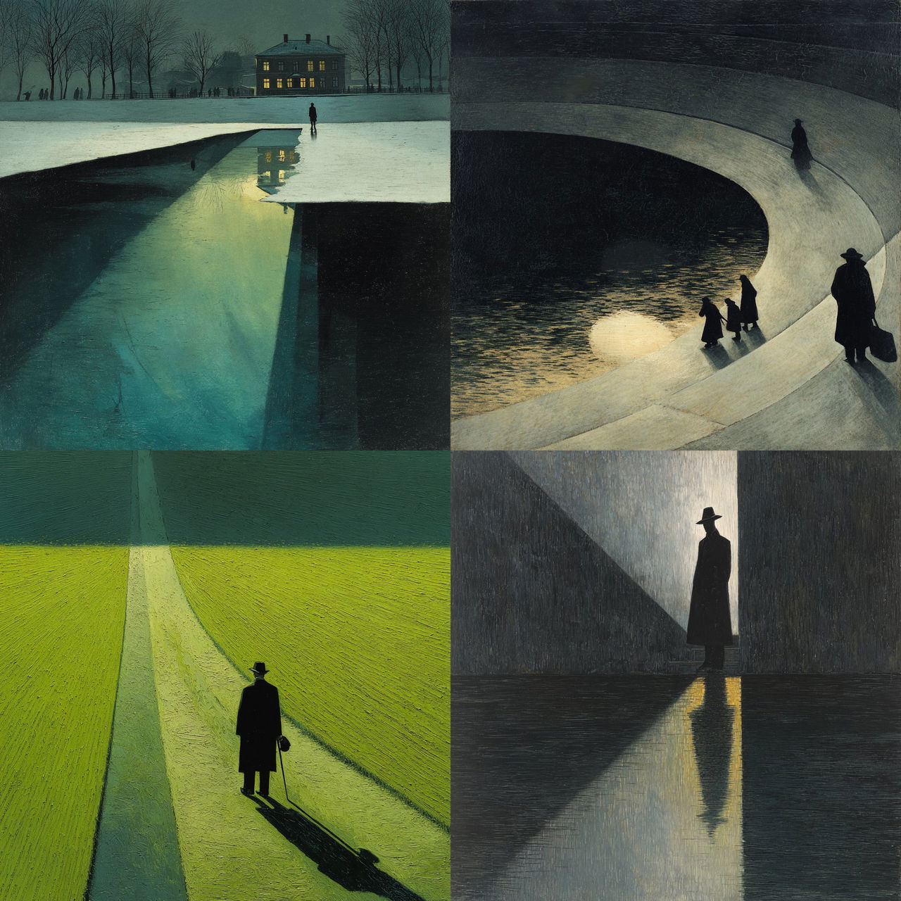 Leon Spilliaert style, Midjourney V7, render 1 of 4