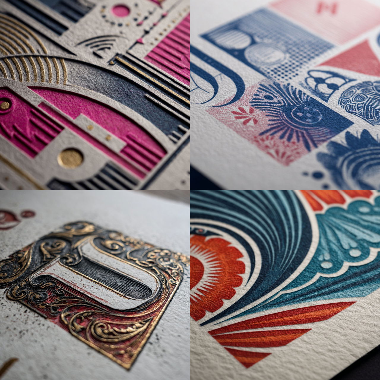 Letterpress print style, Midjourney V7, render 1 of 4