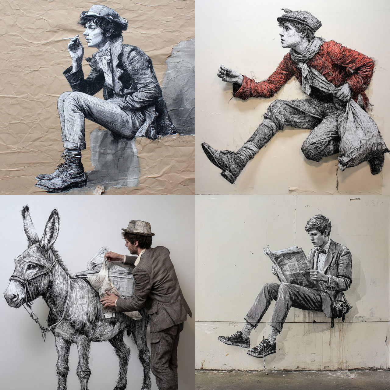 Levalet style, Midjourney V7, render 1 of 4
