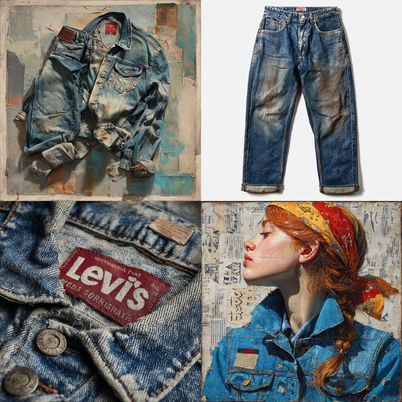 Levi Strauss style, Midjourney V7, render 1 of 4