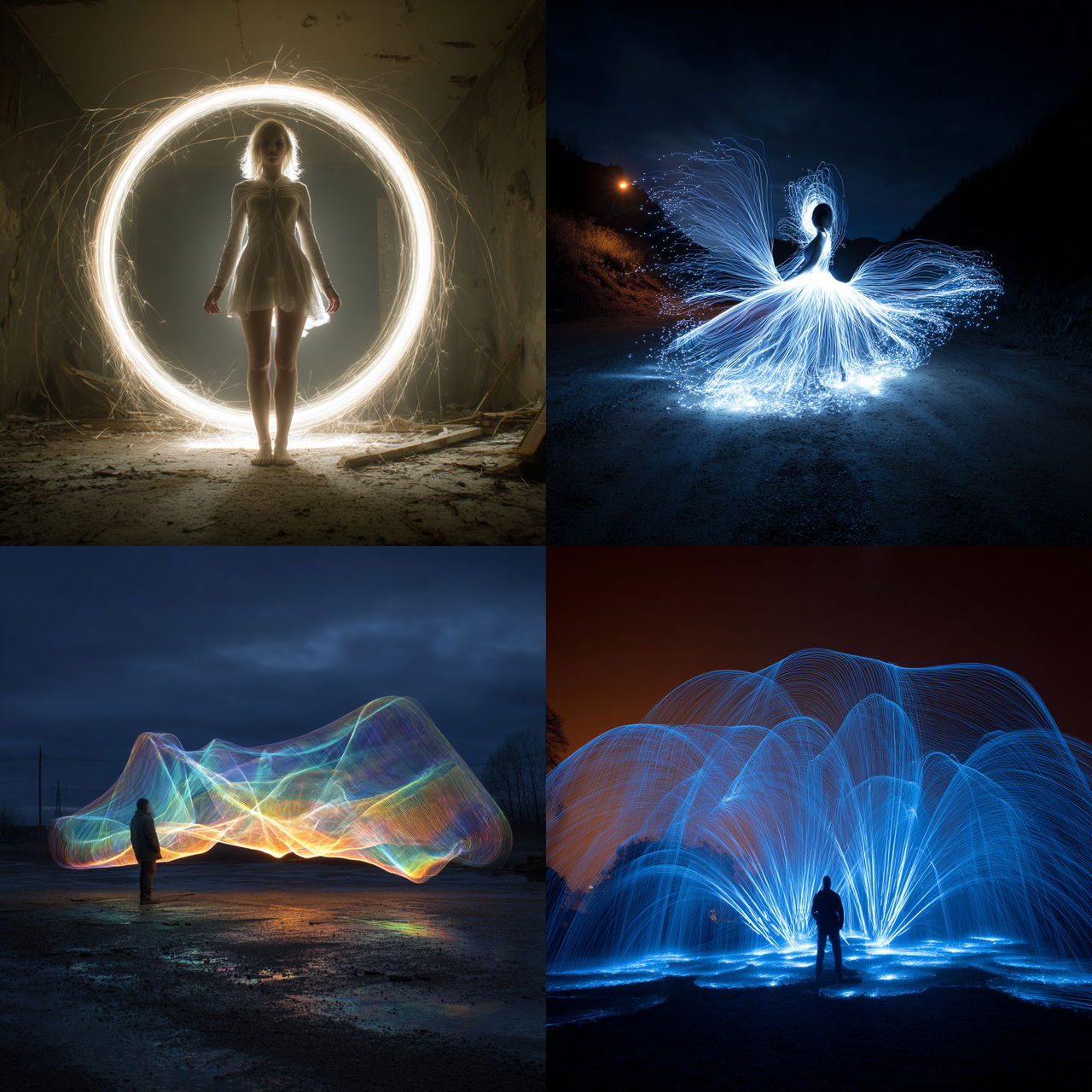 Light painting style, Midjourney V7, render 1 of 4