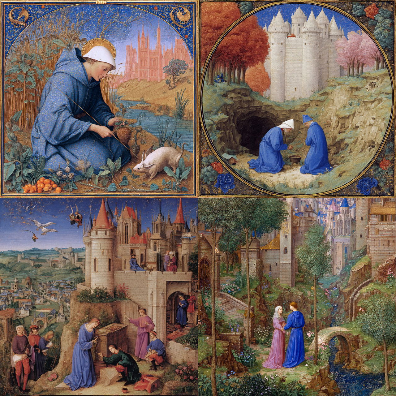 Limbourg brothers style, Midjourney V7, render 1 of 4