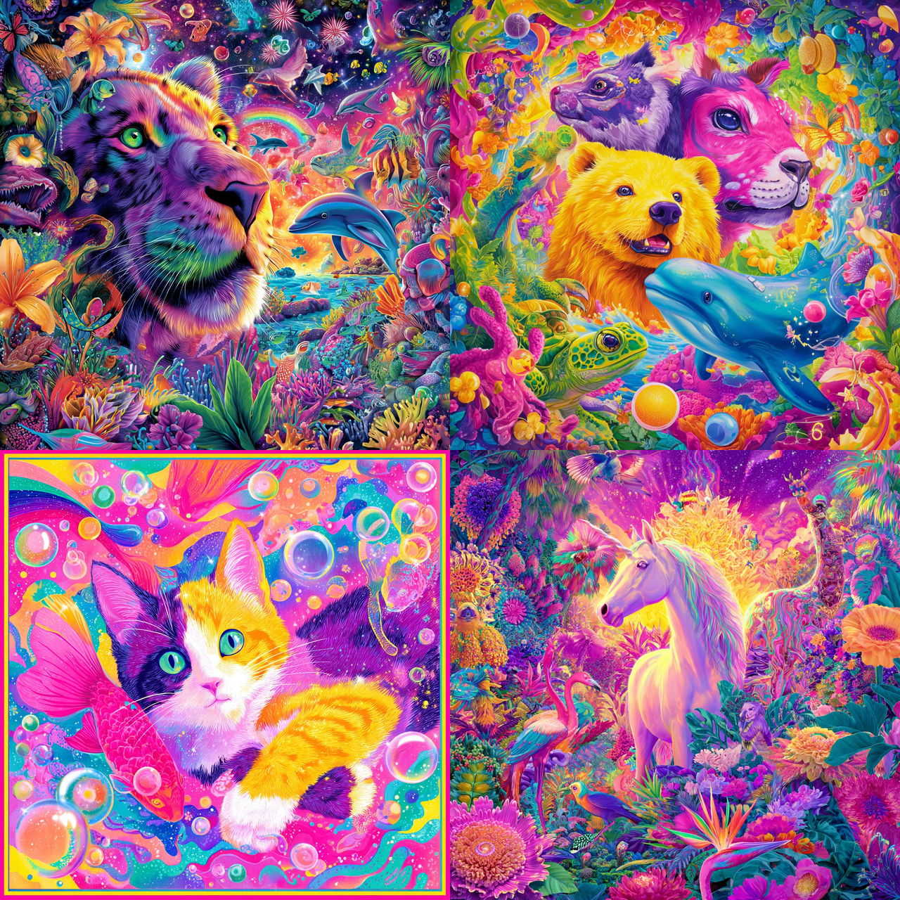 Lisa Frank style, Midjourney V7, render 1 of 4