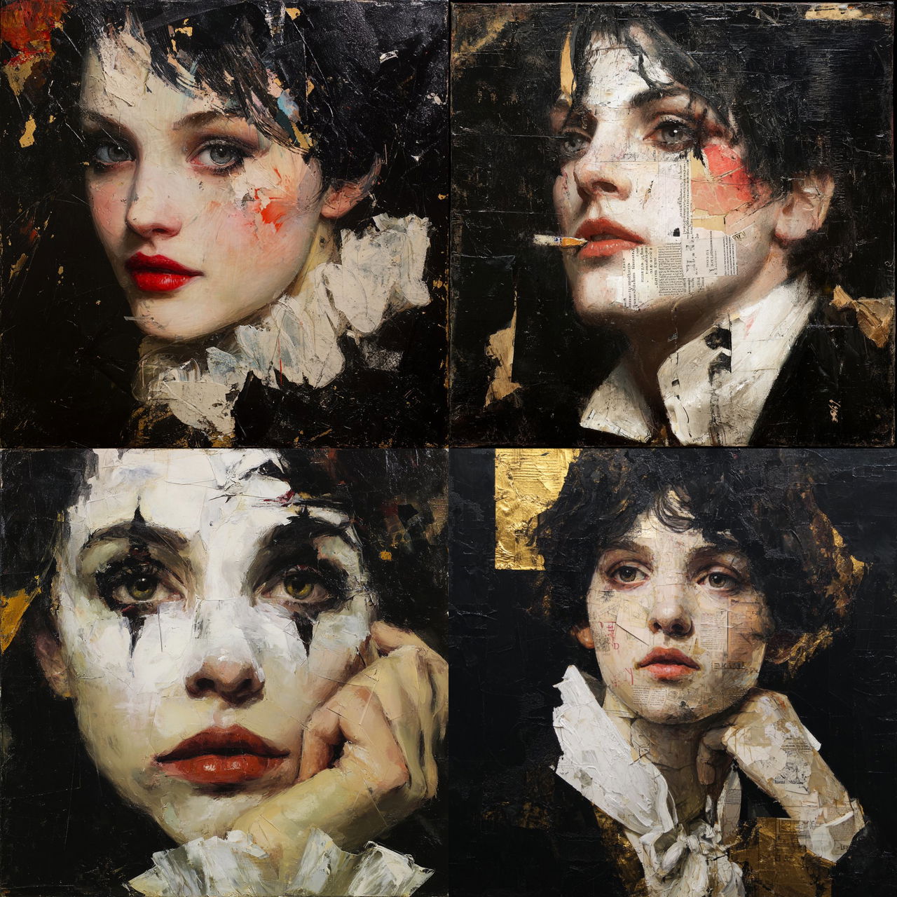 Lita Cabellut style, Midjourney V7, render 1 of 4