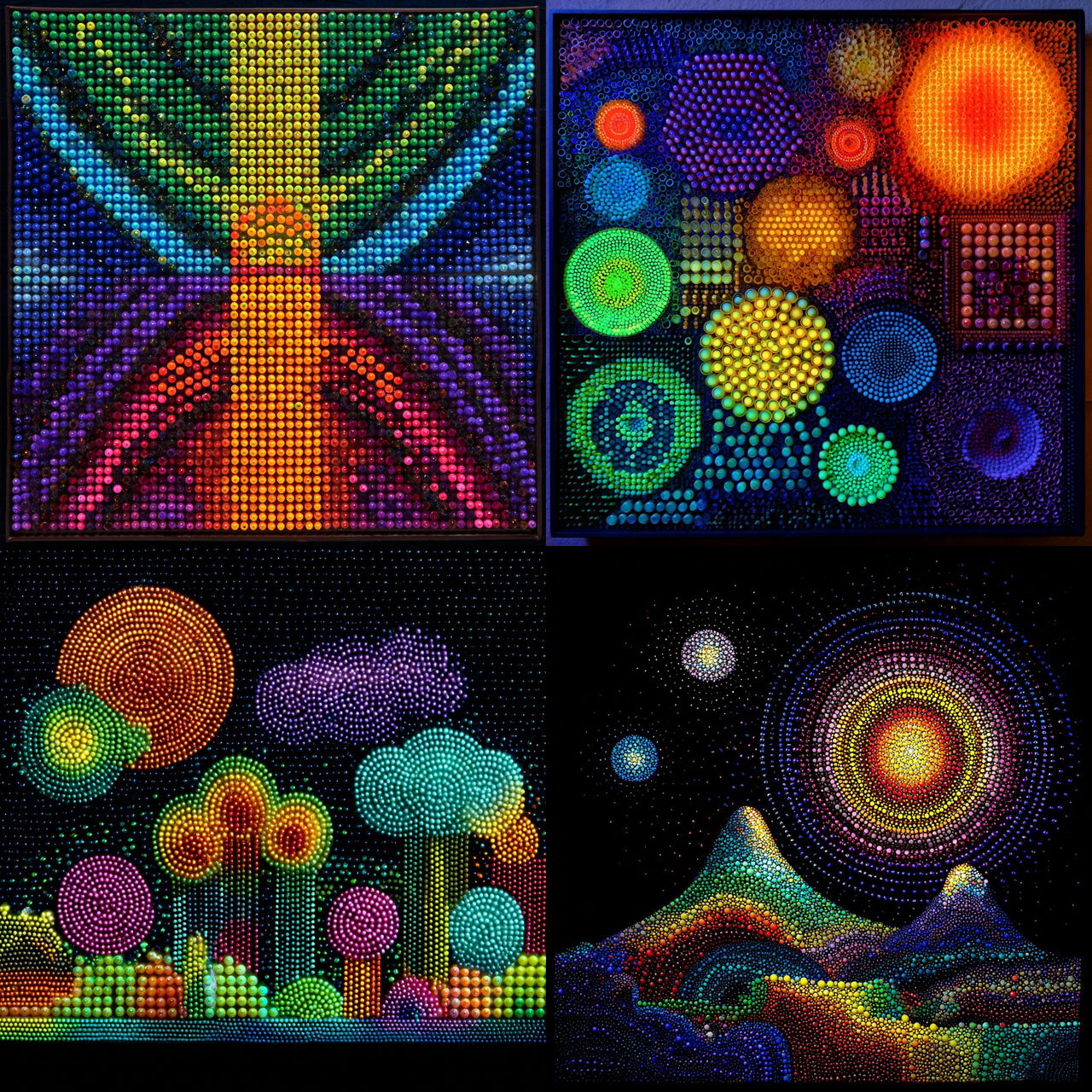 Lite Brite art style, Midjourney V7, render 1 of 4