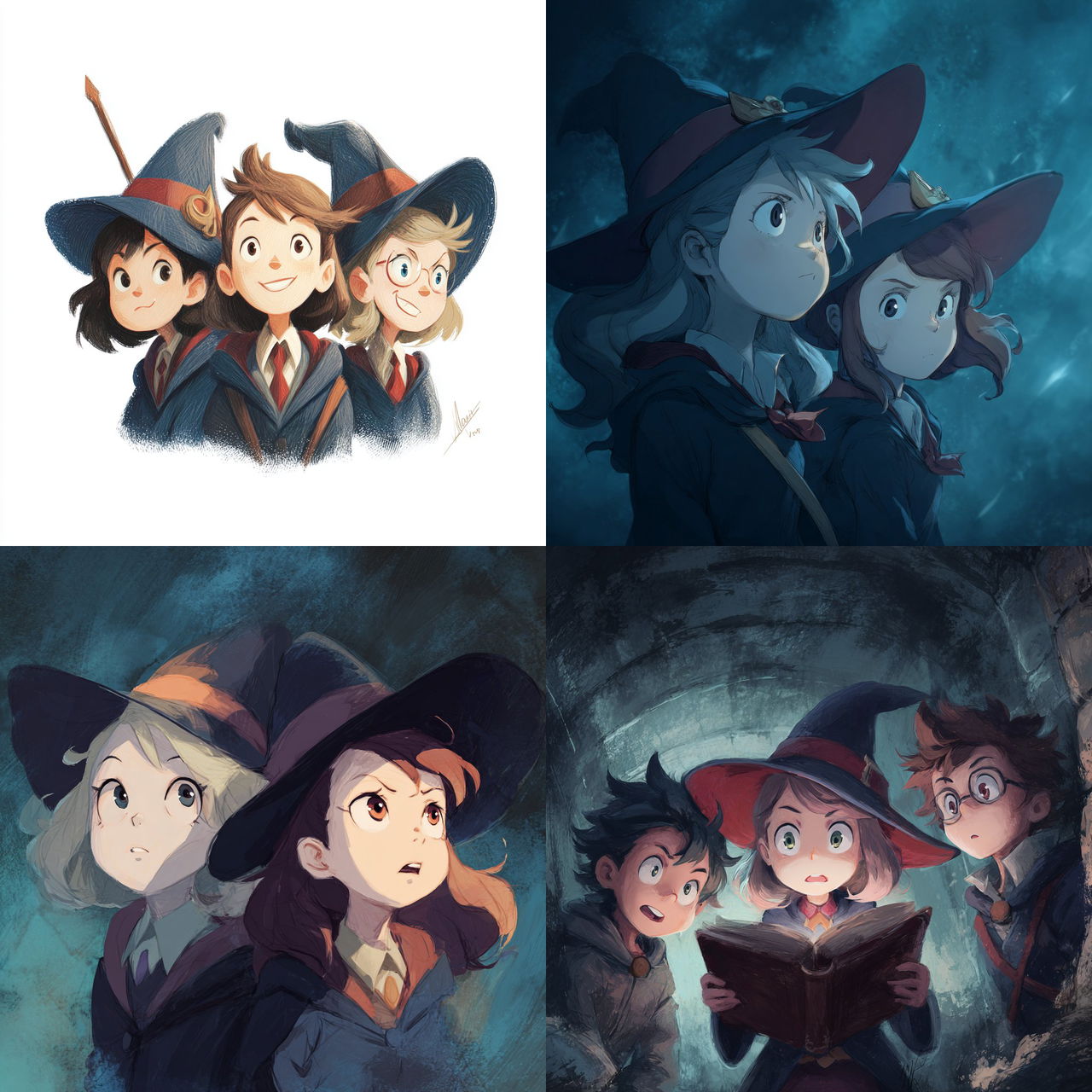 Little Witch Academia style, Midjourney V7, render 1 of 4